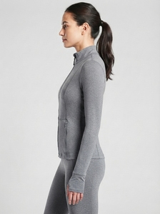 Women's Zip Front Sports <b>Jacket</b> Slim Fit Long Sleeve Stand Collar <b>Workout</b> Training Fitness Activewear - Product Image 2