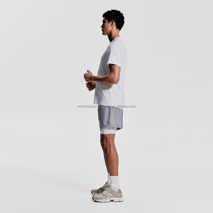 Nardon Apparel, camiseta de manga corta de punto de gofres de algodón 100% de estilo informal de verano para hombre, patrón sólido ajustado para uso diario - Product Image 4