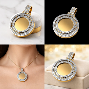 SHRAMAN DIAMOND Collar con Colgante Hip Hop de Plata 925 y Moissanita, Chapado en Oro, con Dijes Personalizados con Foto de Miembro de la Familia - Product Image 6