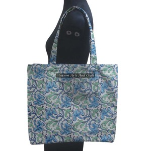 Customized Design Shoulder Beach <b>Bag</b> Hand Block Cotton Square <b>Large</b> Floral Print Tote Shoulder <b>Bag</b> - Product Image 1