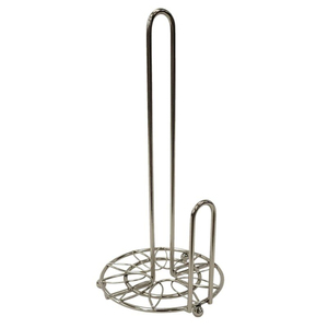 Antique Embossed Metal <b>Paper</b> Towel Holder Standing <b>Kitchen</b> Roll Stand Stainless Steel Finish For Countertop Organization - Product Image 2