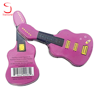 Boîte en métal miniature en forme de violon avec logo personnalisé, boîte à bonbons, chocolat, menthe, cadeau, rangement, boîte en métal pour aliments, vente en gros OEM/ODM