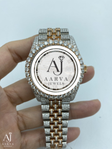 AARVA JEWELS นาฬิกาข้อมือผู้หญิงสุดหรู ระบบ Miyota ตัวเรือนสแตนเลสประดับเพชร ขนาด 36 มม. ระบบอนาล็อกควอตซ์ สายขนาด 20 มม. ดีไซน์แฟชั่น - Product Image 1