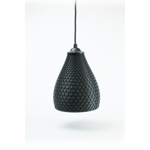 Lampe suspendue noire moderne imprimée, design hexagonal texturé unique, luminaire de plafond pour la décoration de la maison, éclairage suspendu - Product Image 1