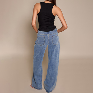 Wholesale New Trending Women's <b>Denim</b> Jeans Pant Breathable Mid Waist Casual Style Winter 100% Cotton High Quality <b>Material</b> - Product Image 4