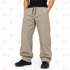 <b>Mens</b> <b>White</b> Lightweight Quick Dry Sporty Nylon Track Pants Color Block Side Stripe Elastic Drawstring Windbreaker <b>Trouser</b> - Product Image 3