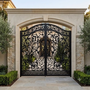 Puerta Doble de Jardín de Hierro Forjado Estilo Victoriano Europeo, Resistente al Óxido, con Recubrimiento en Polvo, Fácil de Montar, Apertura Abatible, Control Manual - Product Image 6