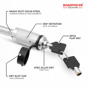 ROADPOWER (RP-HT-LOCK) 5/8-Inch Hitch Lock <b>Pin</b> Anti-Theft, Fits Class III-V Heavy Duty Chrome Plated Steel Weather Resistant Cap - Product Image 4