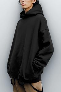 Sweat à capuche surdimensionné en molleton épais 100 % coton, imprimé et brodé, pour homme grande taille, collection hiver - Product Image 2