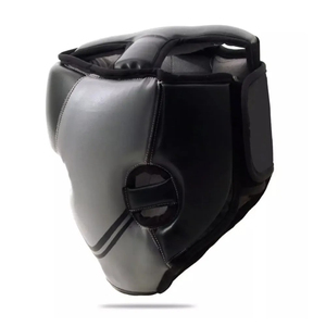 Protège-tête de boxe en PU noir avec garniture verte et dorée, fermeture réglable auto-agrippante, équipement de protection léger unisexe pour adultes - Product Image 6