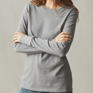 Camisetas Personalizadas de Manga Larga para Mujer, Cuello Redondo, 100% Algodón, Camisetas Holgadas de Manga Larga - Product Image 5