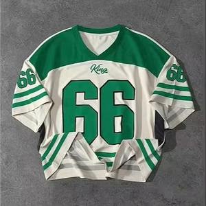 Maillot de football personnalisé pour homme, coupe ample, style streetwear, col rond, en maille, nouveau design, maillots de football courts en maille vierges - Product Image 3