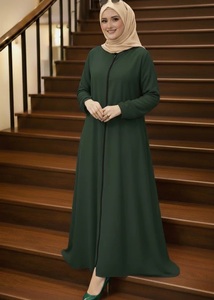 Nouvelle Collection Abaya 2026 Robes Modestes Abaya Simple et Fermée Abaya Unie Robe Musulmane Femme Vêtements Islamiques Robe Femme en Lin - Product Image 4
