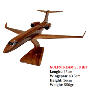 Modelo de Avión Civil a Escala, Jet Privado Cessna/Gulfstream, Modelo de Madera Sólida de 40-44cm, Set de Regalo de Aviación de Vietnam - Product Image 5