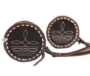 OEM ODM Unisex Compact Bohemian Leather Coin <b>Purse</b> Premium Polyester Lining Durable Lightweight <b>RFID</b> Secure Zipper Spring Summer - Product Image 3