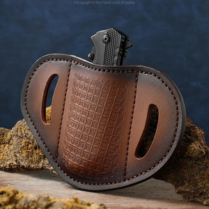 Handmade <b>Leather</b> <b>Pouch</b> Folding Knife Outdoor Folding Pocket Blade Premium Steel <b>Leather</b> Holder Camping Hiking Utility Equipment - Product Image 3