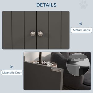 Ciotole Rialzate per Cani di Grande Capacità 44L con Mobiletto Contenitore, Grigie - Product Image 5