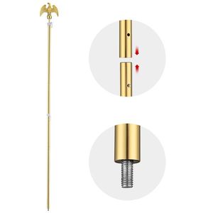 2 Pack 6FT Telescoping Indoor Flag Pole Kit Aluminum Gold Eagle Topper and 3x5FT Embroidered Stars US Flag Base - Product Image 3