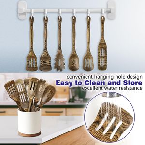 Set di 6 Utensili da Cucina in Legno Pakkawood HOWHONG, Cucchiai Antiaderenti per Uso in Cucina - Product Image 3