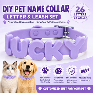 Collar Personalizado para Perro con 26 Letras, Collar de Silicona Suave con Nombre de Mascota y Correa Ajustable, Impermeable, para Perros y Gatos - Product Image 1
