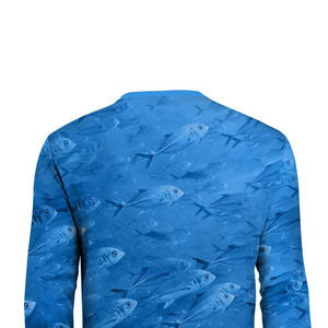 Chemise de pêche longue pour homme, coupe classique, col rond, en coton/fibre de bambou, respirante, séchage rapide, imprimée par sublimation, UPF 50, couleur et taille personnalisées - Product Image 2