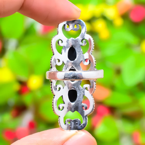 Bague en onyx noir de créateur, argent sterling 925, faite à la main, pour femmes et filles - Product Image 3