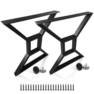 Pieds de table en acier en forme de X, design industriel noir, base de meuble robuste pour la maison et le bureau EDPTBL000 - Product Image 1