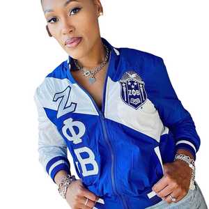 Zeta Phi Beta Full Zip Windbreaker <b>Jacket</b> Women Blue White Lightweight <b>Track</b> <b>Jacket</b> Greek Sorority Stylish Streetwear Outfit - Product Image 6