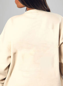 Sudadera rosa extragrande para mujer, cuello redondo, hombros caídos, manga larga, estampado de letras, diseño asimétrico, con la frase 'God Is Good All The Time' - Product Image 5