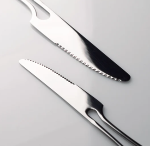 Ensemble d'ustensiles de table en acier inoxydable au design minimaliste, ustensiles de table occidentaux, compatibles lave-vaisselle, ustensiles de mariage - Product Image 3