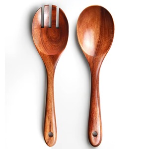 Handmade Korean Design Wooden Salad Serving Spoon Set with <b>Mirror</b> Polish From REHMAN CRAFT Eco Friendly Kitchen Utensils - Product Image 1