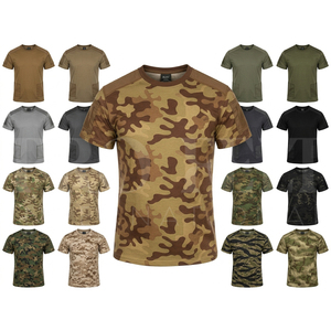 Camiseta de Manga Corta con Estampado de Camuflaje Personalizado, a la Moda, Cuello Redondo, Informal, de Algodón Transpirable, para Verano, Venta al Por Mayor - Product Image 1
