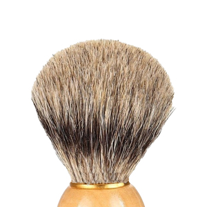 Pinceau à raser professionnel en poils synthétiques, fait main, faible MOQ, pour homme, manche en bois, brosse à barbe, OEM - Product Image 2