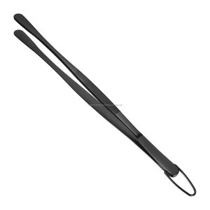 Pinzas Quirúrgicas Negras con Punta Redonda, Instrumento Manual con Certificación CE Clase I para Uso en Quirófanos - Product Image 1