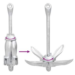 Ancre pliante en fonte galvanisée à chaud de 17,6 lb, ancre de bateau argentée - Product Image 6