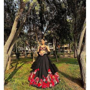 Bewafa Designer <b>Red</b> One-size Ethnic Accessories Embroidery <b>Sequins</b> Work Lehenga Choli - Product Image 5