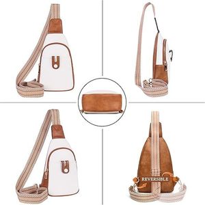 Borsa a tracolla da donna in pelle alla moda, piccola borsa a tracolla mini marsupio da petto/cintura per viaggi - Product Image 3