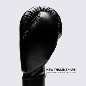Guantes de Boxeo Profesionales de Primera Calidad, Totalmente Negros, de Cuero Genuino, Personalizados, con Correa para la Muñeca, para Sparring y Kickboxing - Product Image 4