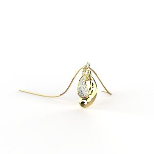 Yellow Gold Diamond Pendant With Pear Cut Stones Luxury Women's Jewelry Everyday Wear - Product Image 1