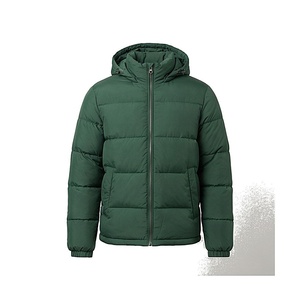 Hooded Quilted Waterproof <b>Bubble</b> Jacket Black Full Sleeve Winter Windproof Cotton Shell Knitted Fabric Polyester Filling Stand - Product Image 1
