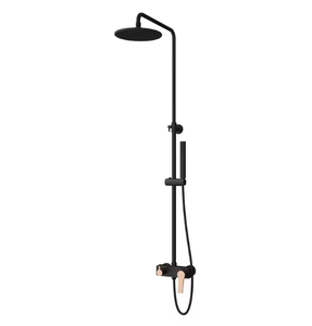Colonne de douche NERO-RG finition noire avec détails or rose - Product Image 1