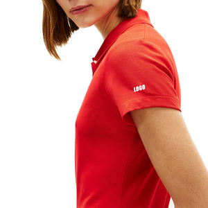 Polo personnalisé à logo brodé, coupe slim, pour femme, en tissu piqué extensible et respirant, haut de gamme, décontracté. - Product Image 4