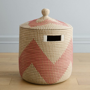 Panier à linge en jonc de mer tressé à la main avec poignées, panier de rangement en osier naturel pour vêtements, organisation de la salle de bain et de la maison, Vietnam - Product Image 4