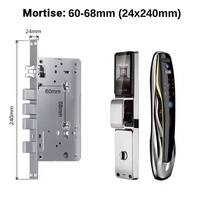 Serrure de porte intelligente biométrique à empreintes digitales, WiFi, mot de passe numérique, carte, entrée sans clé, interphone vidéo, pour maison résidentielle