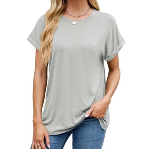 Vêtements pour femmes, t-shirts à manches courtes, service OEM, prix bas, vêtements décontractés d'été, t-shirt - Product Image 3