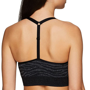Women's Racerback Sports Bra Scoop Neck Striped Seamless Medium Support Breathable Yoga Activewear <b>Top</b> - Product Image 4