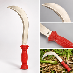 Sépette agricole à lame courbée en acier inoxydable avec manche en plastique de qualité supérieure pour la récolte de l'herbe, des mauvaises herbes et des cultures – Outil de ferme - Product Image 2