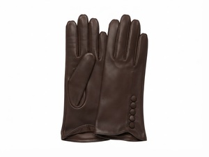 Gants en cuir véritable pour femmes, fermeture à boutons, couleur rose, gants d'hiver en cuir de mouton véritable pour femmes - Product Image 5