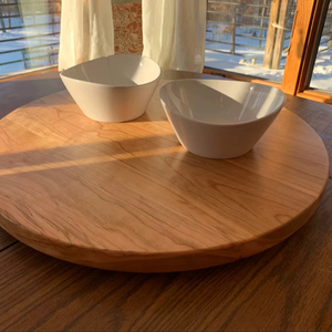Wood Double Tier Rotating <b>Tray</b> Smooth-Spin Lazy Susan for Tabletop <b>Spice</b> Serving - Product Image 1