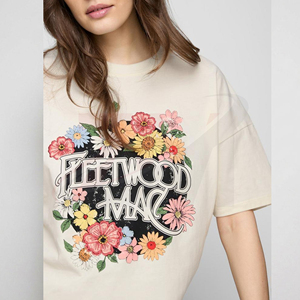 Camiseta de Mujer con Estampado Floral, Estilo Casual, Manga Corta, Cuello Redondo, Corte Holgado, 100% Algodón Jersey, Estilo Primavera-Verano - Product Image 5